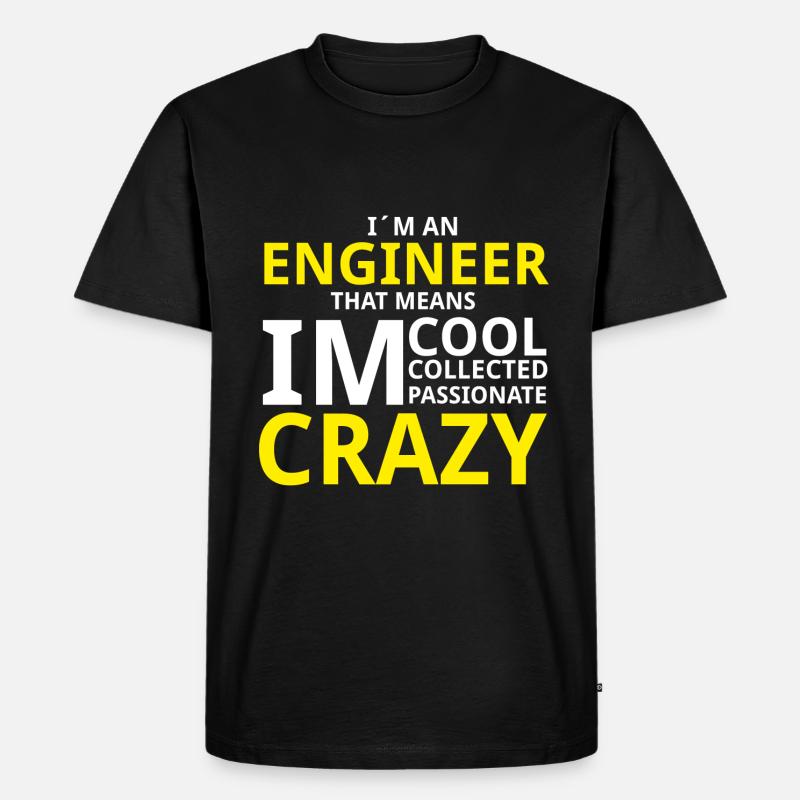 Crazy Engineer - Männer Premium Bio T-Shirt - Schwarz