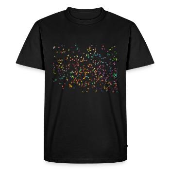 Flock of birds colorful abstract silhouette - Men's Premium Organic T-Shirt - black - Front - Nico (187cm)