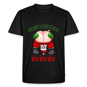 Cul de père Noël insolent - T-shirt Premium bio Homme - noir - Devant - Nico (187cm)