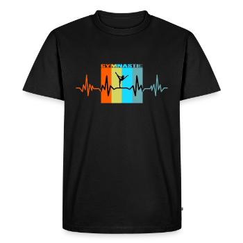 Cadeau rétro de rythme cardiaque de gymnastique - T-shirt Premium bio Homme - noir - Devant - Nico (187cm)