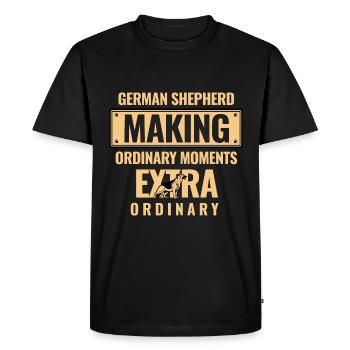German Shepherds Making Ordinary Moments Extra Ord - Men's Premium Organic T-Shirt - black - Front - Nico (187cm)