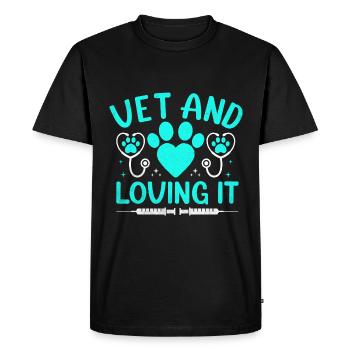 Vet And Loving It Verterinarian Animal Lover - Men's Premium Organic T-Shirt - black - Front - Nico (187cm)