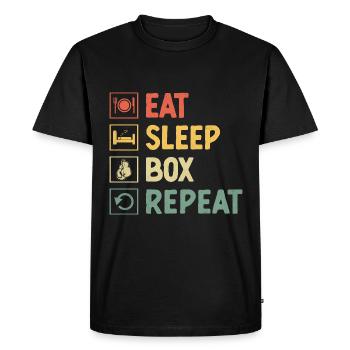 Manger Sleep Box Répéter Boxer Sports Force Athlète - T-shirt Premium bio Homme - noir - Devant - Nico (187cm)