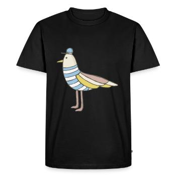 Seagull gift seagull bird tern - Men's Premium Organic T-Shirt - black - Front - Nico (187cm)