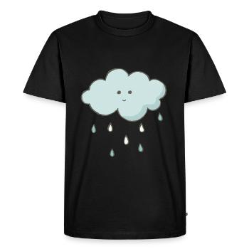 Wolke mit Regentropfen Regenwolke Geschenk - Männer Premium Bio T-Shirt - Schwarz - Vorne - Nico (187cm)