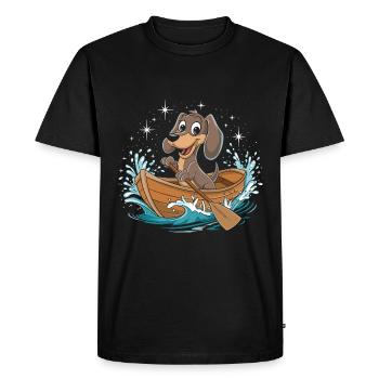Un pédalo teckel - T-shirt Premium bio Homme - noir - Devant - Nico (187cm)