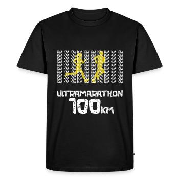 Ultramarathon 100 kilometers Ultralaufen Gift - Men's Premium Organic T-Shirt - black - Front - Nico (187cm)