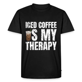 Iced Coffee Is My Therapy Eiskaffee - Men's Premium Organic T-Shirt - black - Front - Nico (187cm)