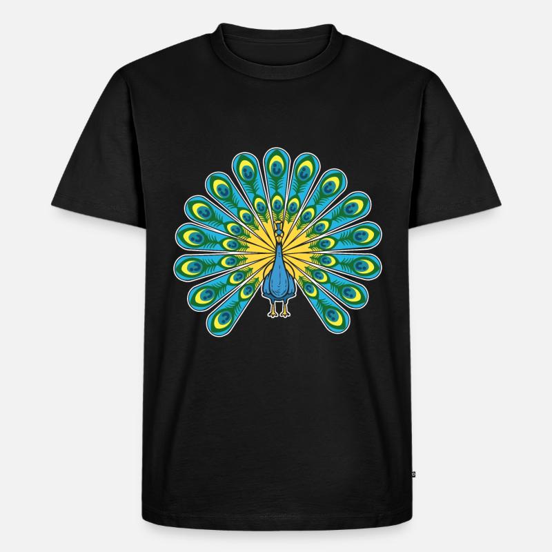 Schöner Pfau Zooarbeiter - Männer Premium Bio T-Shirt - Schwarz
