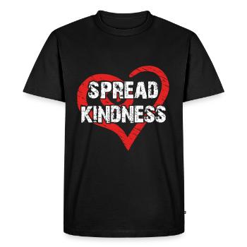 Spread kindness and love - Men's Premium Organic T-Shirt - black - Front - Nico (187cm)