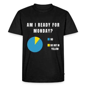 SUIS-JE PRÊT POUR LUNDI LUNDI Drôle de bureau de travail - T-shirt Premium bio Homme - noir - Devant - Nico (187cm)