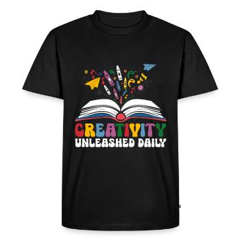Creativity Unleashed Daily School Teacher Students - Men's Premium Organic T-Shirt - black - Front - Nico (187cm)