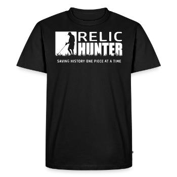 METAL DETECTORISTS SHIRT TREASURE HUNTER TSHIRT RE - Men's Premium Organic T-Shirt - black - Front - Nico (187cm)