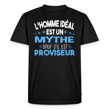 Proviseur Homme Cadeau Métier Ecole Collège Humour - T-shirt Premium bio Homme - noir - Devant - Nico (187cm)