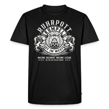 Ruhrpott Vintage Badge - Männer Premium Bio T-Shirt - Schwarz - Vorne - Nico (187cm)
