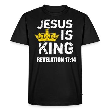 Jésus est Roi (Couronne) - Foi Chrétienne Jésus4m3 - T-shirt Premium bio Homme - noir - Devant - Nico (187cm)