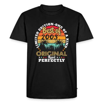 Vintage 2003 Birthday Present 2003 - Men's Premium Organic T-Shirt - black - Front - Nico (187cm)