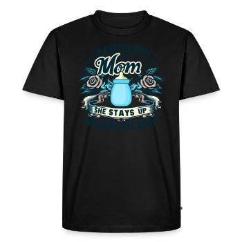 J’ai la meilleure maman Reste éveillée toute la nuit - T-shirt Premium bio Homme - noir - Devant - Nico (187cm)