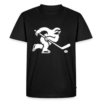 Joueur de hockey sur glace paresseux Club de hockey sur glace Hockey - T-shirt Premium bio Homme - noir - Devant - Nico (187cm)