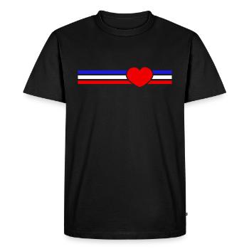 Schleswig-Holstein Herz - Männer Premium Bio T-Shirt - Schwarz - Vorne - Nico (187cm)