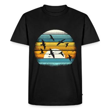 Vintage Birdwatching Bird Birder Oiseaux Birdwatcher - T-shirt Premium bio Homme - noir - Devant - Nico (187cm)