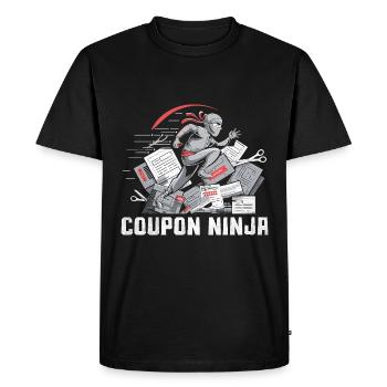 Coupon Ninja Couponer Shopper Save Money Couponing - Men's Premium Organic T-Shirt - black - Front - Nico (187cm)