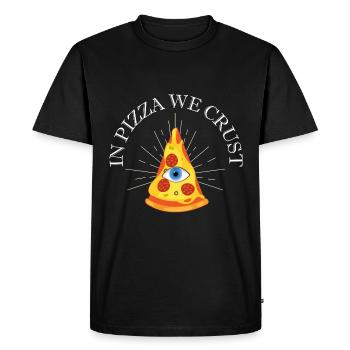 Dans Pizza We Crust All Seeing Eye Funny Pizza - T-shirt Premium bio Homme - noir - Devant - Nico (187cm)