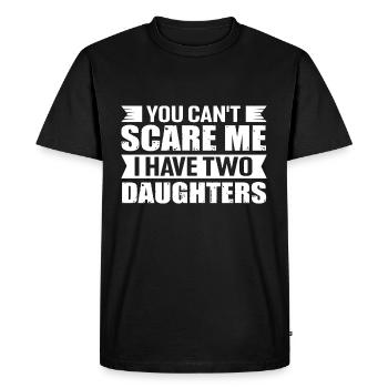Tu ne peux pas me faire peur, j’ai 2 filles - T-shirt Premium bio Homme - noir - Devant - Nico (187cm)