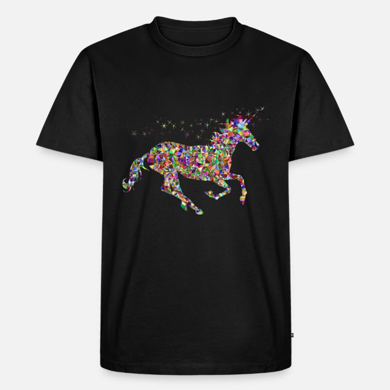 Einhorn Pferd Geschenkidee - Männer Premium Bio T-Shirt - Schwarz