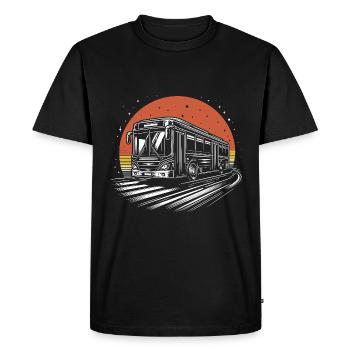 Retro Bus School Bus Driver Driving Busman Drivers - Men's Premium Organic T-Shirt - black - Front - Nico (187cm)