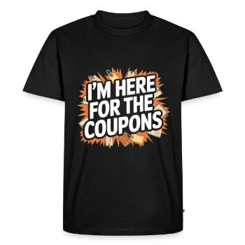 Je suis là pour les coupons Couponer Shopper Économisez - T-shirt Premium bio Homme - noir - Devant - Nico (187cm)