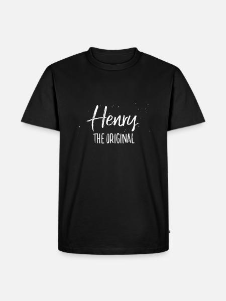 Henry - Männer Premium Bio T-Shirt - Schwarz