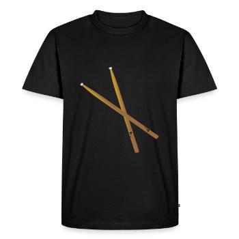 Batteur batteur batteur bâtons - T-shirt Premium bio Homme - noir - Devant - Nico (187cm)