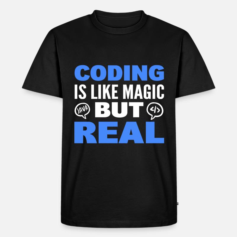 Lustiger Programmierer Computerspezialist - Männer Premium Bio T-Shirt - Schwarz