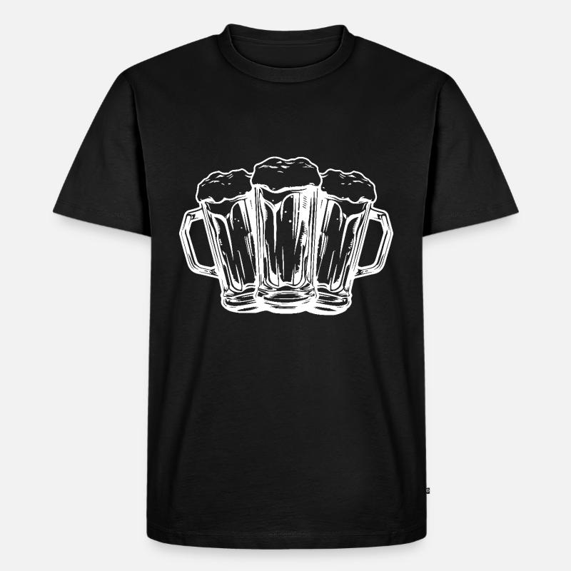 Bier Gläser - Männer Premium Bio T-Shirt - Schwarz