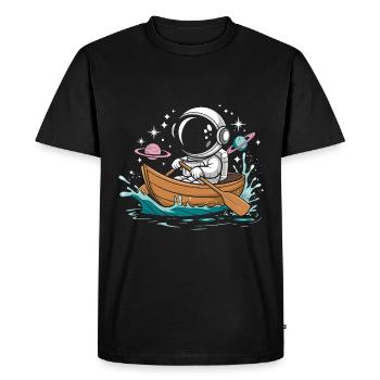 Un pédalo astronaute - T-shirt Premium bio Homme - noir - Devant - Nico (187cm)