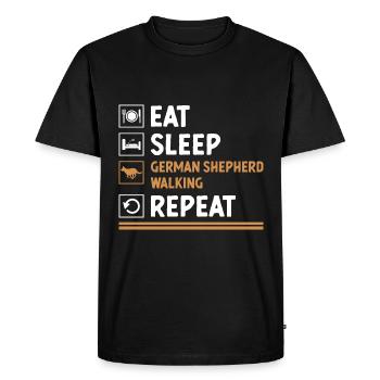 Manger dormir Berger allemand Marche Répéter GSD Lover - T-shirt Premium bio Homme - noir - Devant - Nico (187cm)