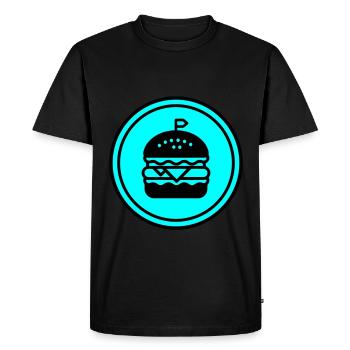 Burger Icon Circle - Men's Premium Organic T-Shirt - black - Front - Nico (187cm)