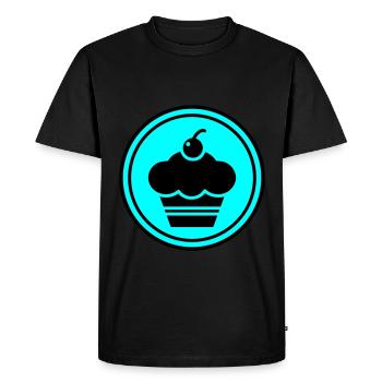 Cercle de silhouette de petit gâteau - T-shirt Premium bio Homme - noir - Devant - Nico (187cm)