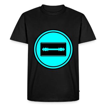 Razor Blade Icon Circle - Men's Premium Organic T-Shirt - black - Front - Nico (187cm)