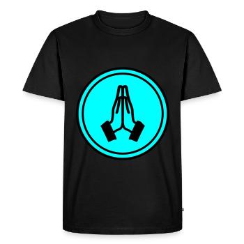 Cercle des mains en prière - T-shirt Premium bio Homme - noir - Devant - Nico (187cm)