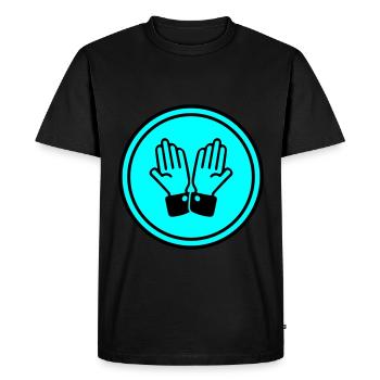 cercle de prière des mains - T-shirt Premium bio Homme - noir - Devant - Nico (187cm)