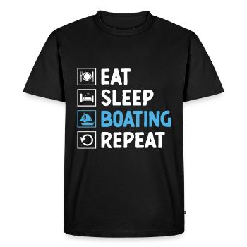 Eat Sleep Boating Pédalo - T-shirt Premium bio Homme - noir - Devant - Nico (187cm)