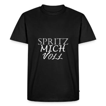 SPRITZ MICH VOLL WEISS - Men's Premium Organic T-Shirt - black - Front - Nico (187cm)