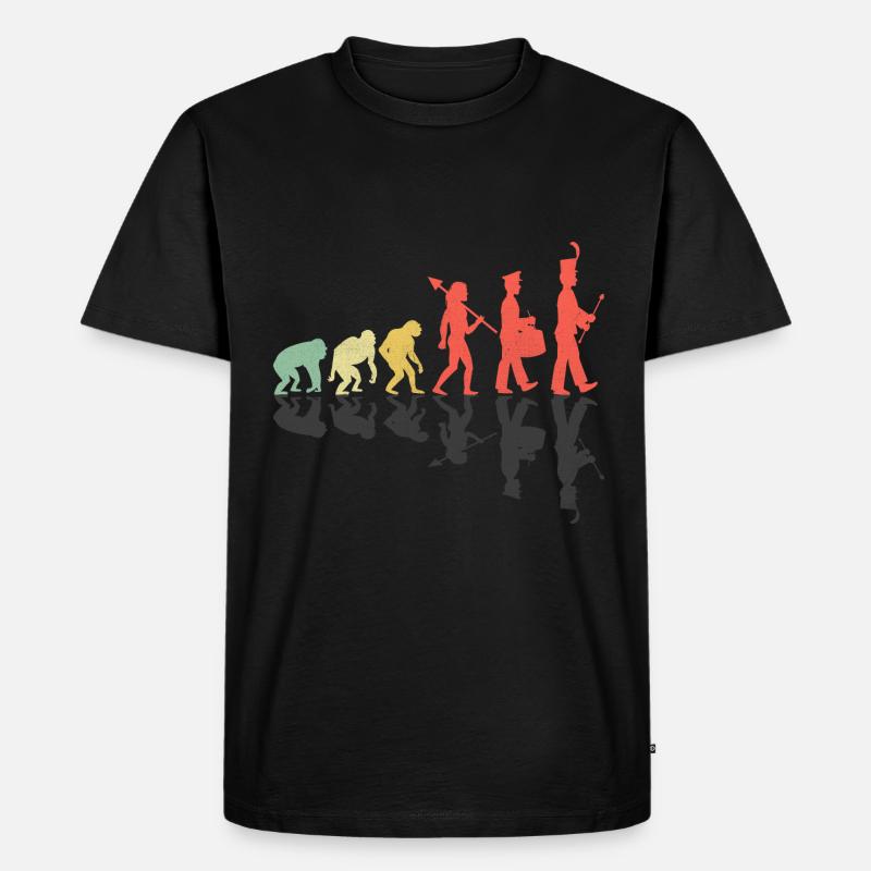 Marching Band Evolution Lustige Marschinstrumente - Männer Premium Bio T-Shirt - Schwarz