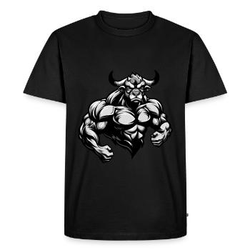 Bull Bull Muscles Workout Beast Gym - T-shirt Premium bio Homme - noir - Devant - Nico (187cm)