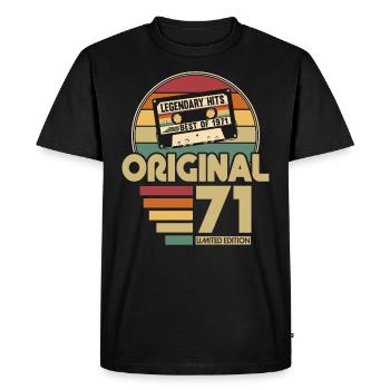 Né 1971 anniversaire original Cadeau - T-shirt Premium bio Homme - noir - Devant - Nico (187cm)