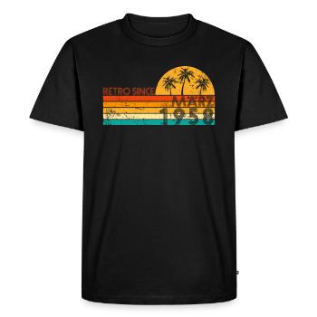 Rétro depuis mars 1958 - Anniversaire en mars - T-shirt Premium bio Homme - noir - Devant - Nico (187cm)