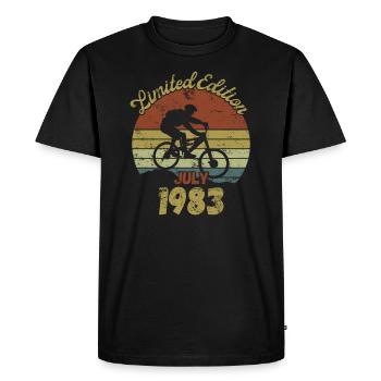 Anniversaire Vélo Vélo Juillet 1983 - T-shirt Premium bio Homme - noir - Devant - Nico (187cm)