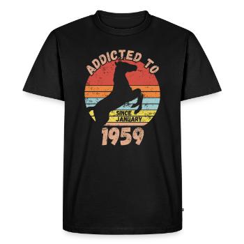 Birthday Horses Riding January 1959 - Men's Premium Organic T-Shirt - black - Front - Nico (187cm)